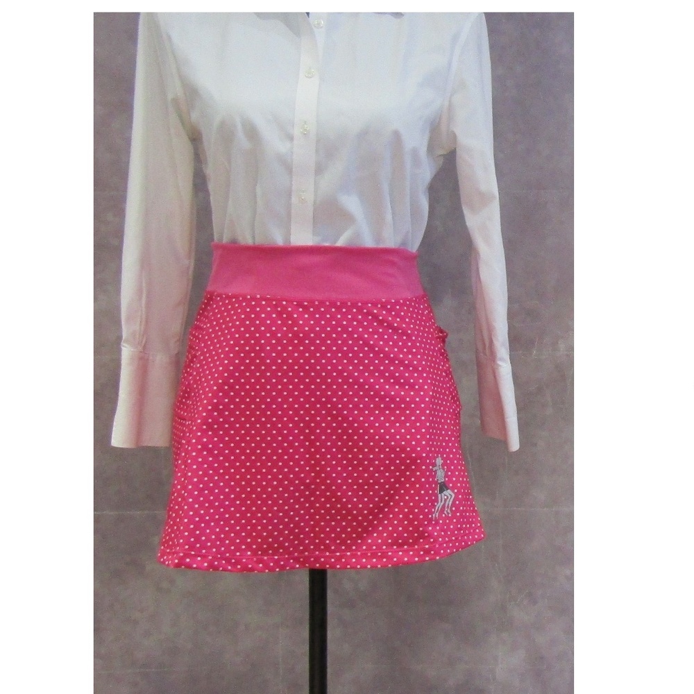 Running Skirts Pink & White Polka Dot Wicking Sz M